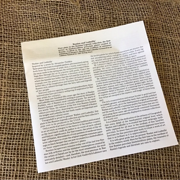 Vintage 1988 Russian Legends Fairy Tale porcelain plate. Plate #1 in the… - Picture 8 of 16